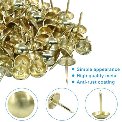 100Pcs 7/16Inch Upholstery Tacks, Gold (11 x 17mm) - color: Gold