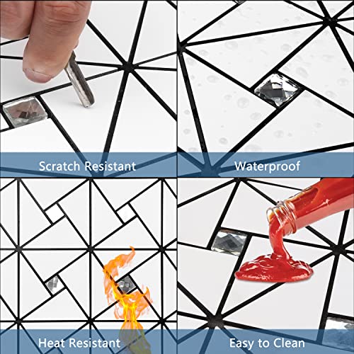 Vamos Tile 10 Sheets PVC Peel and Stick Backsplash Tile - color: ‎White