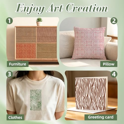 Geometric Texture Stencils for Crafts Reusable 12Pcs Stencils(8.5X4.7 Inch) - color: Texture 30