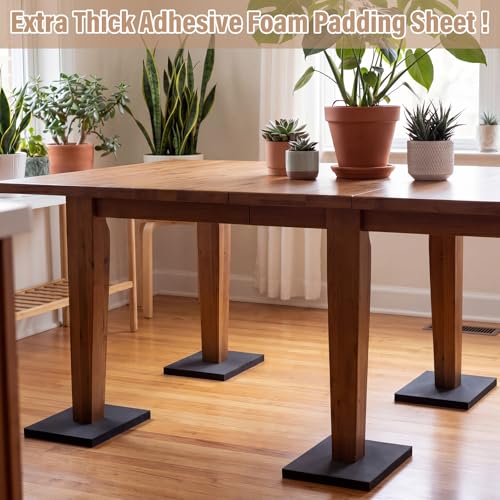 4 Pcs 1/2" Thick Foam Padding Sheet with Adhesive Backing Block - color: Black, size: 0.5 Inch Thick, 12 x 8 Inches