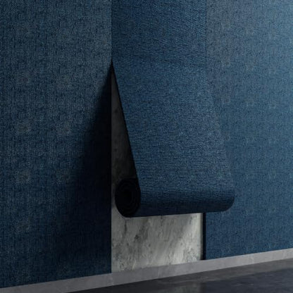 Yutianli 3D Wall Panel Peel and Stick Soundproof Foam Linen Wall Cloth Blue 16.7"x118" Self-Adhesive Decorative Wallpaper Anti-Collision Wall Padding - color: Blue