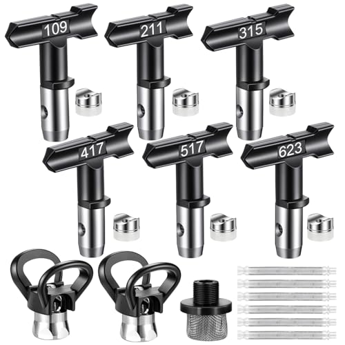 15Pcs Paint Sprayer Tips Set 6 Reversible Airless Spray Nozzle Tips