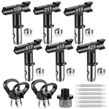 15Pcs Paint Sprayer Tips Set 6 Reversible Airless Spray Nozzle Tips