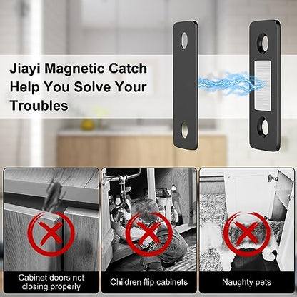 Cabinet Magnetic Catch Jiayi 6 Pack Ultra Thin Cabinet Door Magnets Stick on Drawer Magnets Cabinet Latch Magnetic Closures for Cabinets Kitchen Closet Door Closing Magnetic Door Catch Closer - size: Ultra Thin-6 Pack