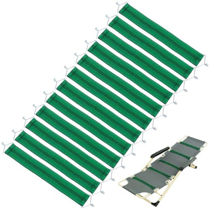 NBEADS 12 Pcs Zero Gravity Chair Replacement Belts, Heavy-Duty Polyester Elastic Support Straps 16.1x1.9Inch Reinforced Clasps for Patio Lawn Folding Recliners, Green