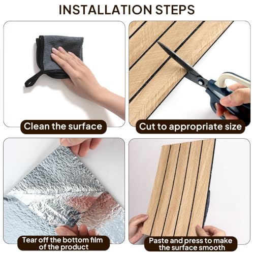 Peel and Stick Wood Wall Panels, 20 Pack, 3D Textured Faux Wood Grain - color: YG002-20