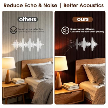 3D Peel and Stick Wall Panels PVC Grille Slat 197"x15.8" Self-Adhesive Wall Sticker Soundproof Paneling for Walls and Ceiling in Faux Brown Wood Grain Texture - color: Brown Wood Grain, size: 197"x15.8"
