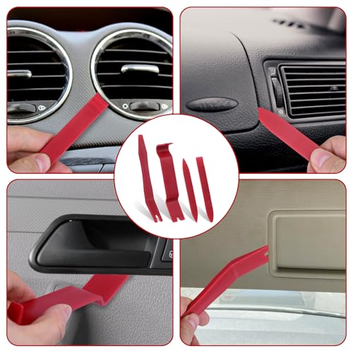 9 Pcs Auto Trim Removal Tool Set - Plastic Pry Tool Kit, Car Door Panel Window Clip Removal Tools, Fastener Remover, Automotive Interior Trim Tool with Mini Precision Hook and Pick Set