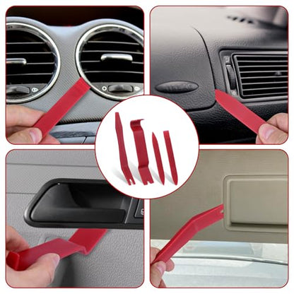 9 Pcs Auto Trim Removal Tool Set - Plastic Pry Tool Kit, Car Door Panel Window Clip Removal Tools, Fastener Remover, Automotive Interior Trim Tool with Mini Precision Hook and Pick Set
