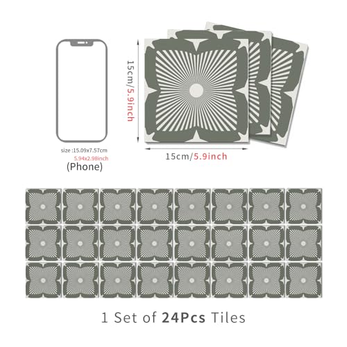 VICCI Peel and Stick Backsplash 24Pcs 5.9x5.9 Tile Stickers - color: Art-222, size: 5.9x5.9IN*24PCS