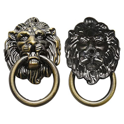 Murtenze Antique Lion Head Cabinet Knobs, Bronze, 12 Pieces - color: Bronze, Lion