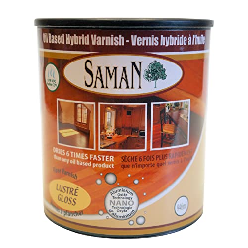 SamaN Oiled-Based Hybrid Varnish – Warm Wood Topcoat – Gloss - 32oz - color: Gloss