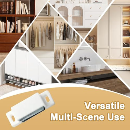 6Pcs Magnetic Door Catch Cabinet Magnets, White - color: White, 6Pcs