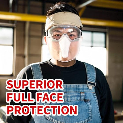 Grinding Face Shield with Goggles, Anti-Fog and Scratch-Resistant Coating - style: Goggles + Shield