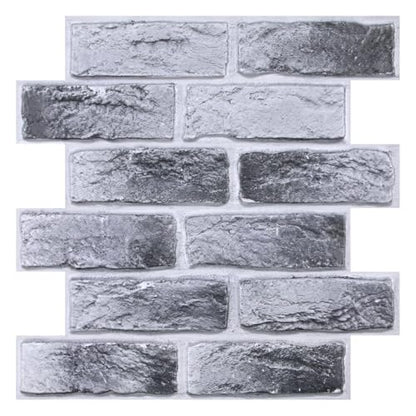 Commomy 3D Wall Panels Peel and Stick Faux Brick 10 Pcs 11.8" x 11.8" - color: Brick-MR
