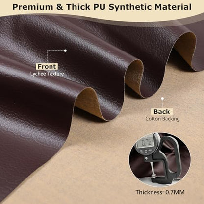 ANMINY Vinyl Fabric by the Yard, 54"W 0.7MM Faux Leather Coffee 10 Yds Roll - color: Coffee, size: 10 Yards