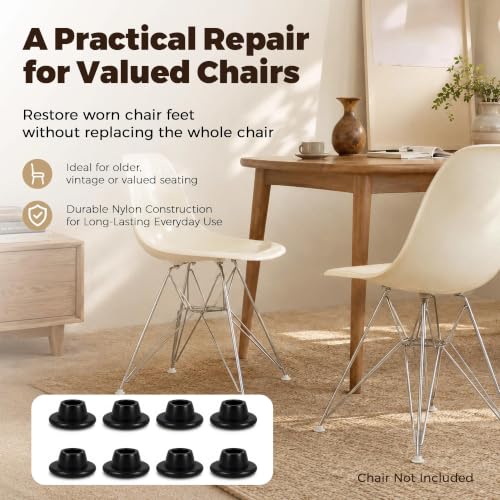 32 Pack 7/16 Inch Black Nylon Chair Glides - color: Black