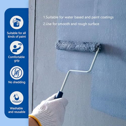 10Pcs 6 Inch Paint Rollers, Microfiber Covers with Roller Frame - size: 6 Inch Paint Roller Kit, 10 Pack
