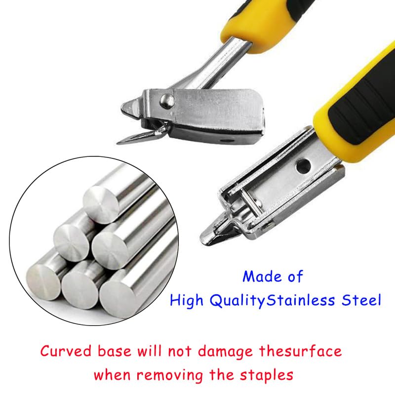 2-Pack Heavy Duty Staple Remover - Professional Upholstery & Carpet Staple Puller Tool with Non-Slip Ergonomic Handle for Furniture, Wood, Floor, Carton, Construction - color: 2 Pcs