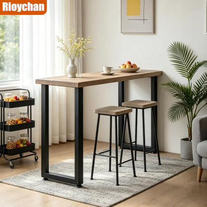 36 Inch Metal Bar Table Legs, Heavy Duty Desk Dinning Table Legs with Adjustment Feet Pads DIY Counter Height Feets, Set of 2,Black (H36'' x W17.7'') - size: H36" × W17.7" Square