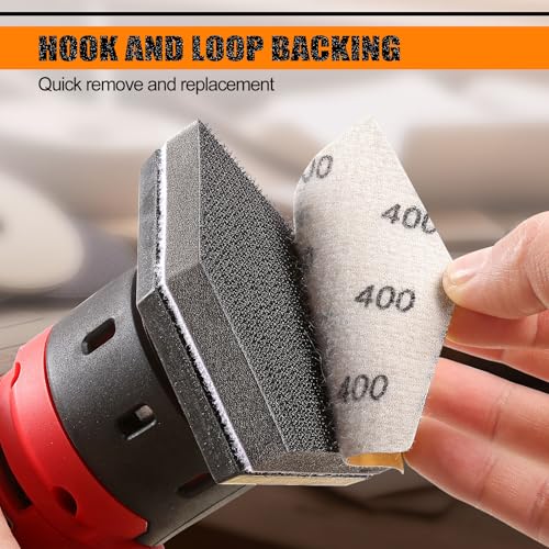 POLIWELL Triangle Sanding Sheets 50PCS 90x65mm Hook & Loop - style: 150 Girt