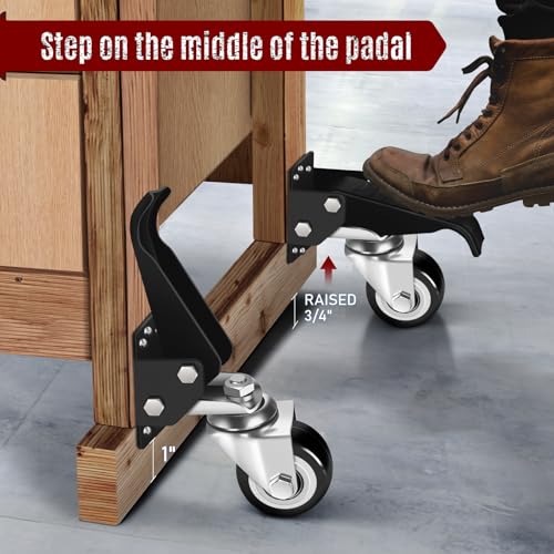SPACECARE Retractable Workbench Casters Kit, 800 lbs Capacity 4 Pack - style: 800