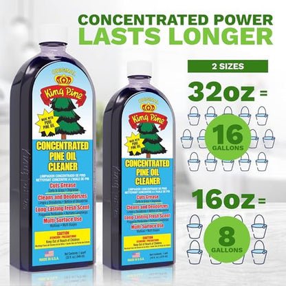 King Pine Concentrated Pine Oil Multi-Surface Cleaner Industrial Strength, Original Black, 20 Fl Oz - size: 20 Fl Oz (Pack of 1)