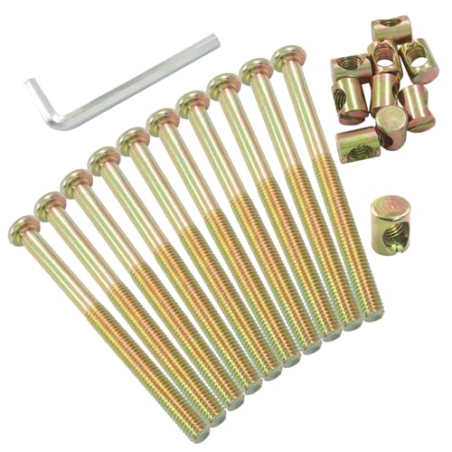 M8 X 100mm Barrel Bolt Nuts, 10 Pack - size: M8(100mm)