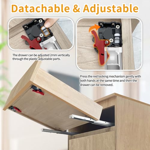 Undermount Soft Close Heavy Duty Drawer Slides 9 Inch, 80LB - color: Soft Close, size: 9 Inch