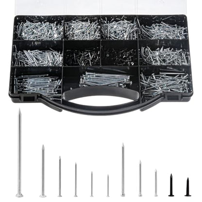 2510pcs Nail Assortment Kit for Hanging Pictures, Small Finishing Nails, Wall Pins - style: 2510pcs-11sizes