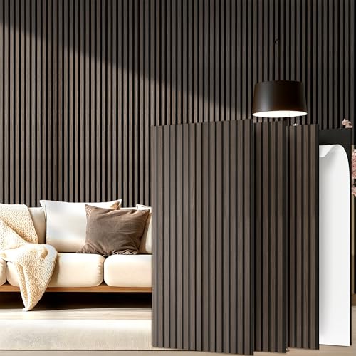 4-Pack Wood Veneer Acoustic Wall Panels Decorative Acoustical Panel - color: Brown