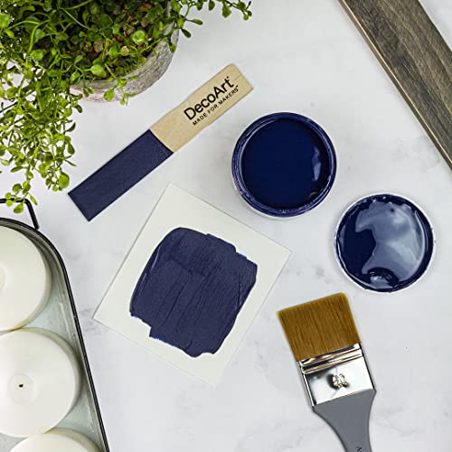 DecoArt Satin Enamels, 3 Color Combo Set, Pack of 3 Jars, Set Contains: 1 Jar - Pure White (8 fl oz), 1 Jar- Dark Denim (8 fl oz), 1 Jar - Classic Black (8 fl oz) - color: Multi