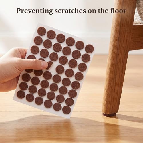 Nogeqi 48Pcs Small Felt Pads for Chairs Table Leg and Doors 1/2 Inches Diameter Small Felt Pads Door Bumpers for Furniture Feet Protect Your Hardwood Floors