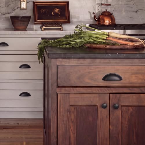 Ravinte Matte Black Cabinet Pulls Cup Drawer Handles, 3 Inch CC 15 Pack - color: Matte Black