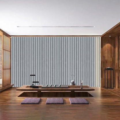 Wood Slat Peel and Stick Wallpaper - 17.5"x100" Gray Oak Vinyl Faux Wood Grating Stripe Contact Paper, Self-Adhesive Waterproof Removable Wall Panel for Bedroom Kitchen Office - Easy Install - color: Lead Gray, size: 17.5" x 100"