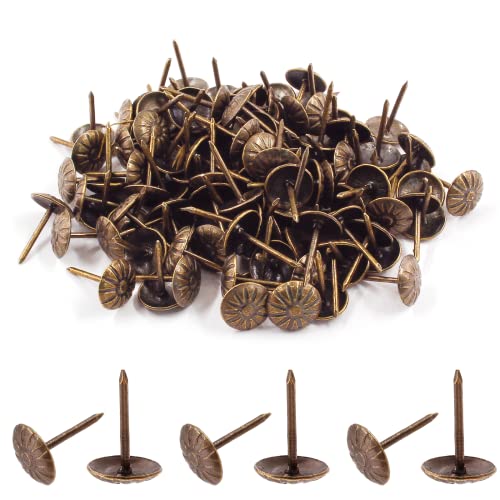 Bivethoi Upholstery Tacks, 7/16" Dia Antique Red Copper, 120 Pcs - color: Red Copper, size: 7/16"