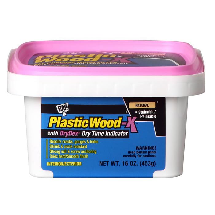 Dap 7079800542 Plastic Wood-X Stainable Wood Filler with DryDex Dry Time Indicator, 16-oz. - Quantity 8