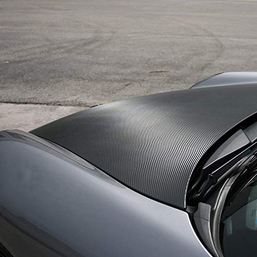 LZLRUN 3D Black Carbon Fiber Car Vinyl Wrap Self-Adhesive Film 5ft x 75ft - color: Black, size: 5ft x 75ft