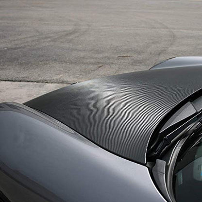 LZLRUN 3D Black Carbon Fiber Car Vinyl Wrap Self-Adhesive Film 5ft x 75ft - color: Black, size: 5ft x 75ft