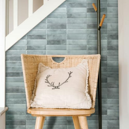 Smart Tiles Peel and Stick backsplash, Stacked Frost Gray, 11.43"x9" - color: Frost Gray