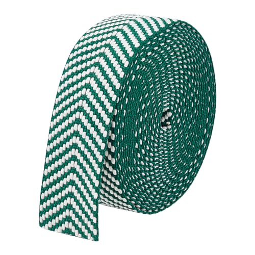 BENECREAT Cotton and Polycotton Webbing - Jacquard and Flat Webbing Striped Pattern for Bag Handles - color: Green