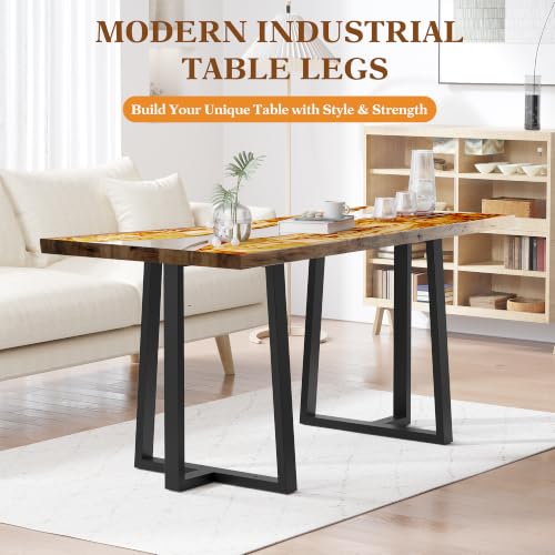 28 Inch Furniture Legs, Metal Coffee Table Legs Set of 2,Black - size: 28in