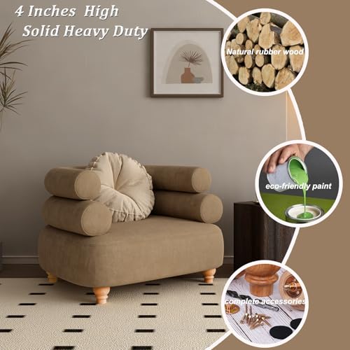 DWYL & LWYD 4 Inches Wood Legs for Furniture Set of 4,Heavy Duty Rubberwood Replacement Couch Legs Sofa Legs Cabinet Legs Dresser Legs Wooden Furniture Feet (Varnish Finish,4 Inches Height) - color: Varnished, size: 4 Inch