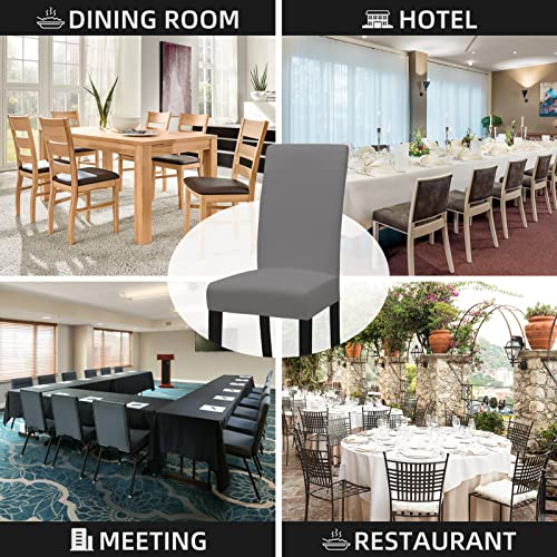 Easy-Going Stretch Dining Room Chair Slipcovers Set of 4, Light Grey - color: Light Grey