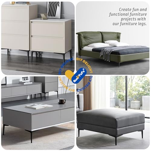 6 Inch Furniture Legs, DIY Cabinet Legs for Furniture Set of 4 - size: 6 Inch | 15cm