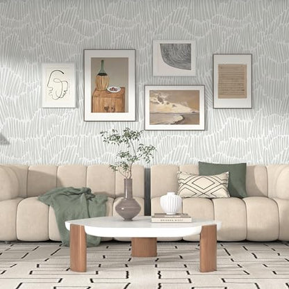 Theper Green Peel and Stick Wallpaper Modern Contact Paper17.3×118" - color: Green, size: 17.3" x 118"