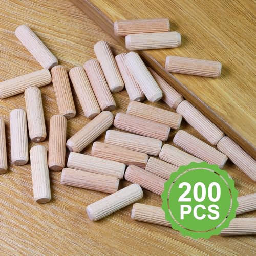 3/8" x 1-1/4" Wooden Dowel Pins - FoDau770 Beech Wood Dowel Rods - 200 Pcs - size: 3/8" x 1-1/4"