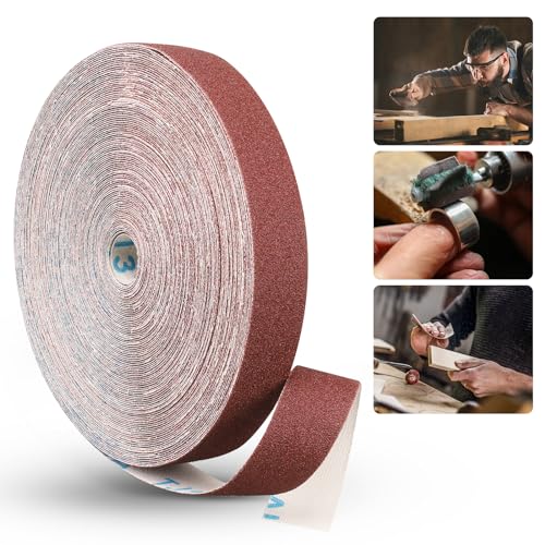 Emery Cloth Roll 80 Grit, 1 Inch x 82 Feet Heavy Duty Sandpaper - size: 25 meters, style: 80 Grit