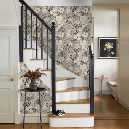 18"x236" Boho Cream/Brown Daisy Flower Peel and Stick Self Adhesive Wallpaper Removable Contact Paper Stick on Easy Peel Off Wall Paper for Kitchen Bedroom Bathroom Renter - color: Pink, White, size: 17.7" x 118"