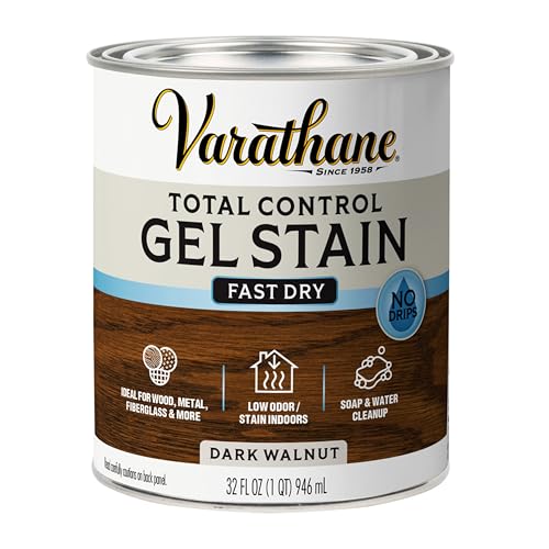 Varathane Total Control Dark Walnut Gel Stain - color: Dark Walnut, size: Quart (Pack of 1)